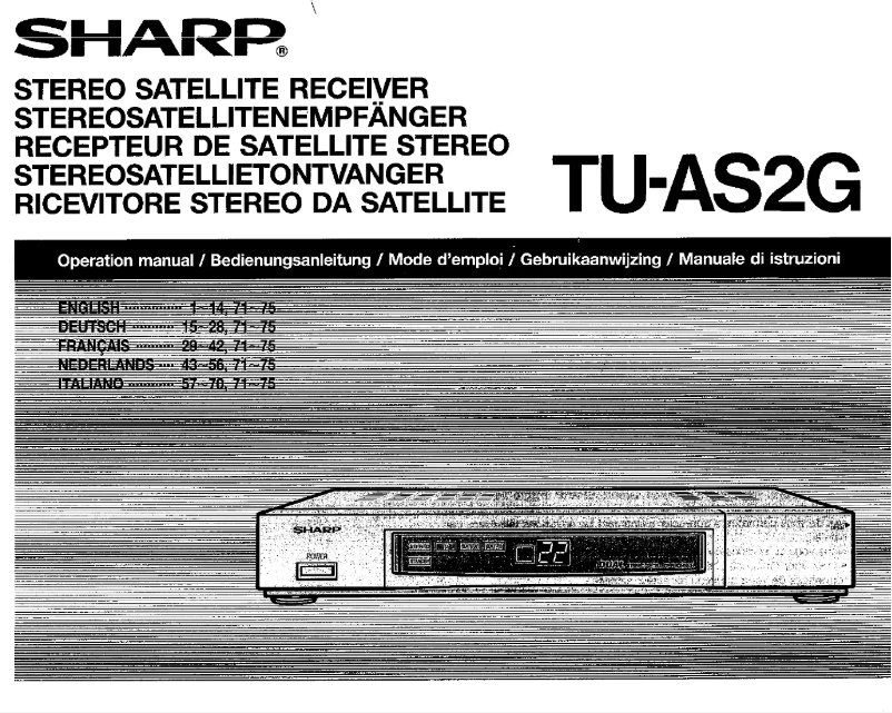 Page n°1 - Manuel utilisateur Sharp TU-AS2G