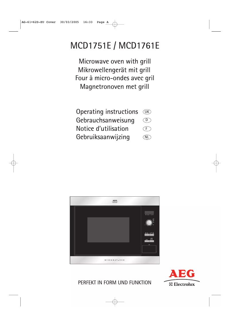 Página 1 del manual Manual de usuario AEG-Electrolux Micromat MCD 1751