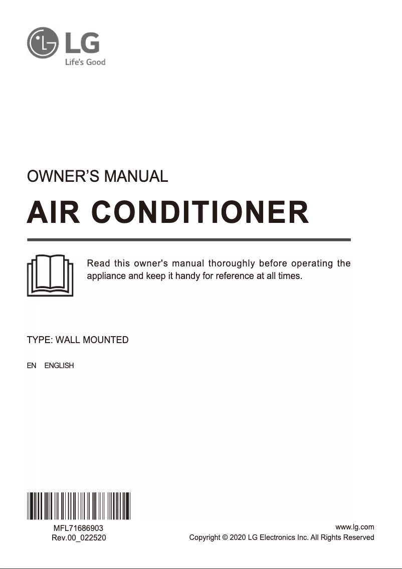 Page 1 de la notice Manuel utilisateur LG MSNQ18APZE