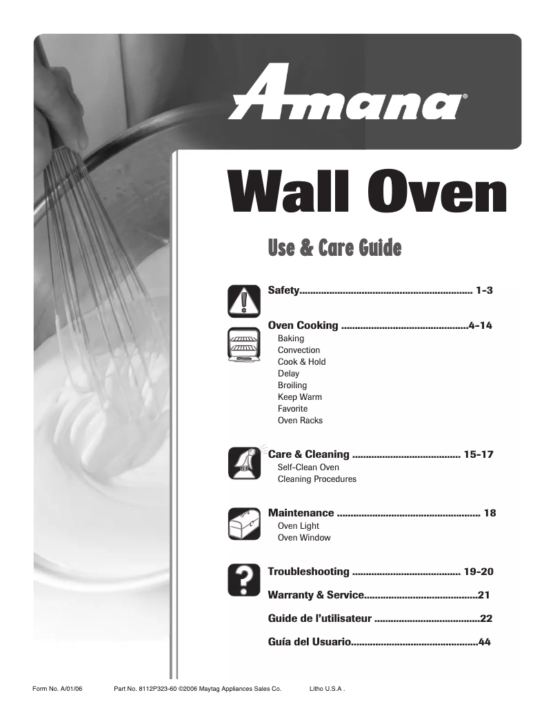Page 1 de la notice Manuel utilisateur Amana AEW4630DDQ14