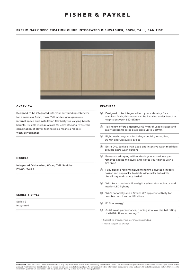 Image de la première page du manuel de l'appareil DW60UT4HI2