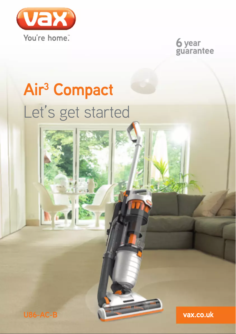 Page 1 de la notice Manuel utilisateur Vax Air3 Compact U86-AC