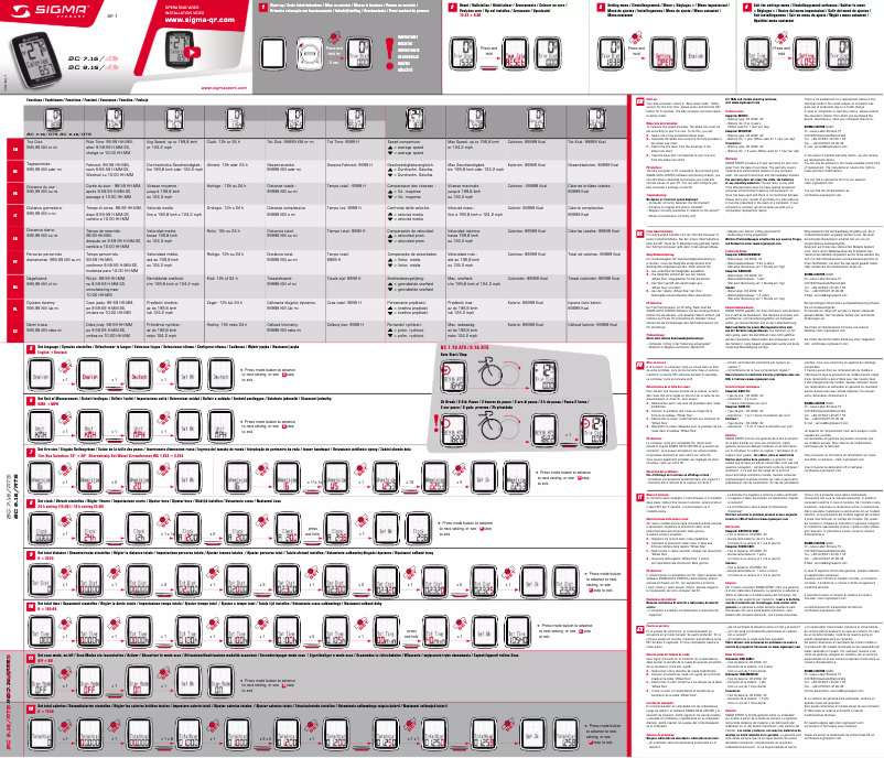 Page 1 de la notice Manuel utilisateur Sigma BC 7.16 ATS