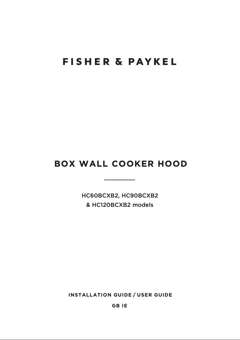 Page n°1 - Manuel utilisateur Fisher & Paykel HC90BCXB2
