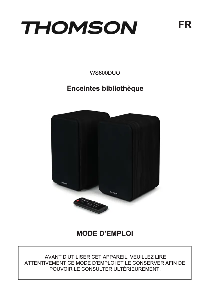 Page 1 de la notice Manuel utilisateur Thomson WS602DUO