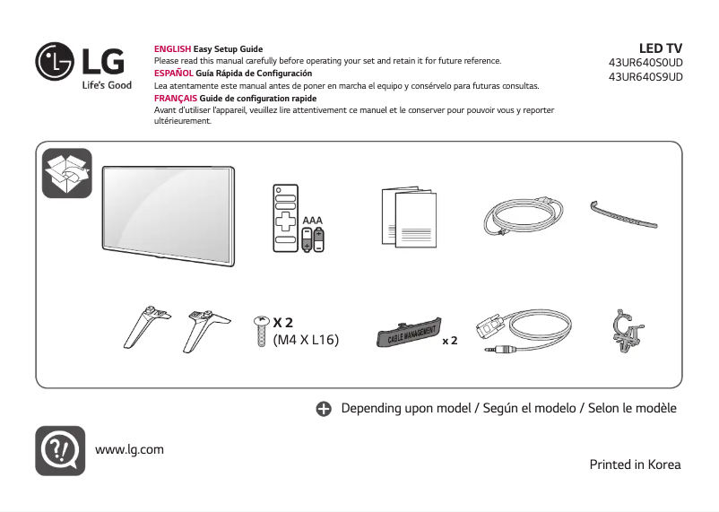 Página 1 del manual Manual de usuario LG 43UR640S0UD