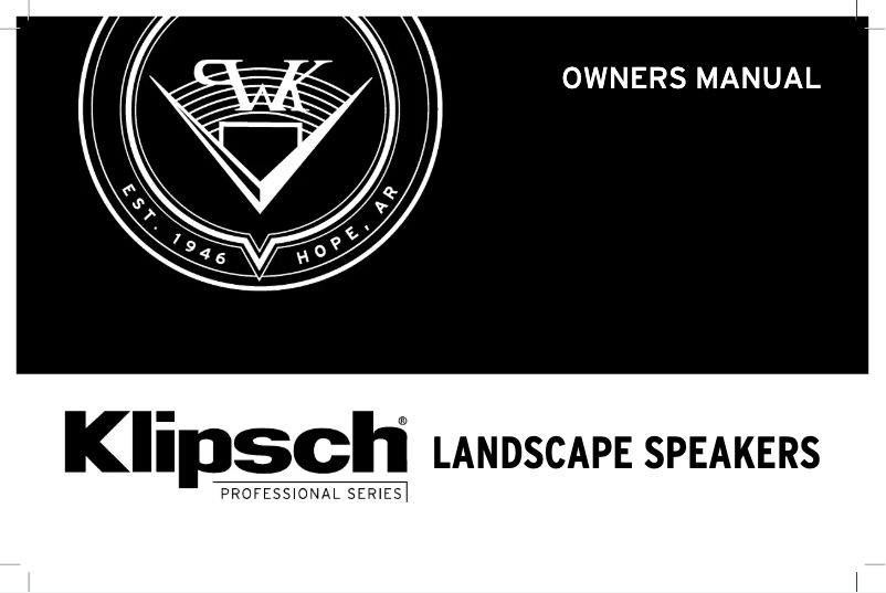 Page n°1 - Manuel utilisateur Klipsch PRO-650T-LS