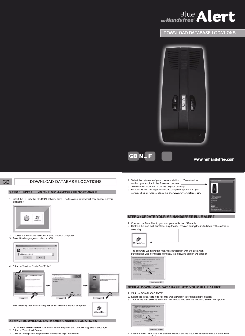 Page n°1 - Manuel utilisateur Mr. Handsfree Blue Alert