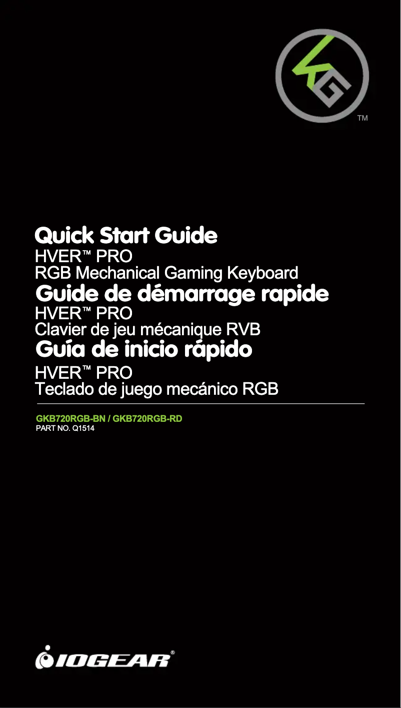 Page 1 de la notice Manuel utilisateur iogear GKB720RGB-RD