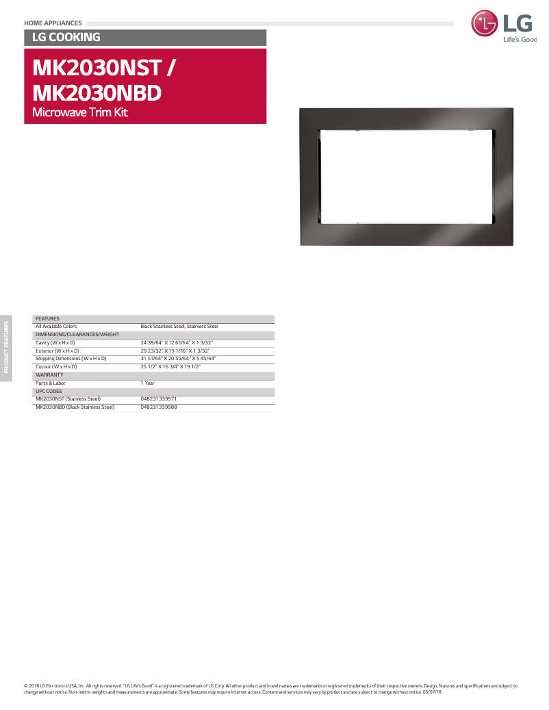 Page n°1 - Manuel utilisateur LG MK2030NBD