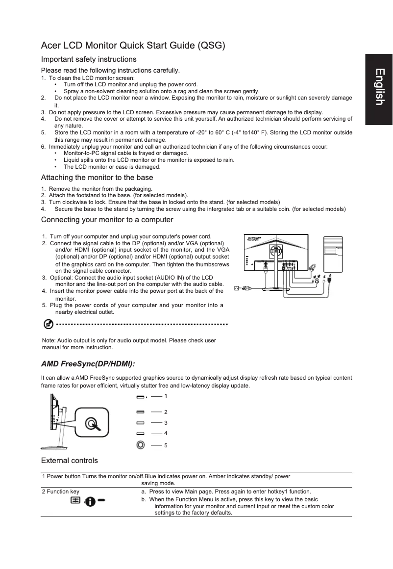 Page n°1 - Guide de démarrage rapide Acer CBL242Y