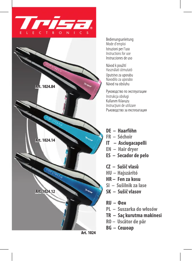 Page 1 de la notice Manuel utilisateur Trisa Hot Stream