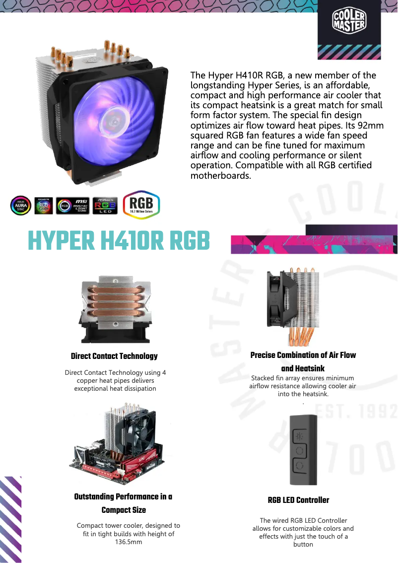 Page n°1 - Fiche technique Cooler Master Hyper H410R