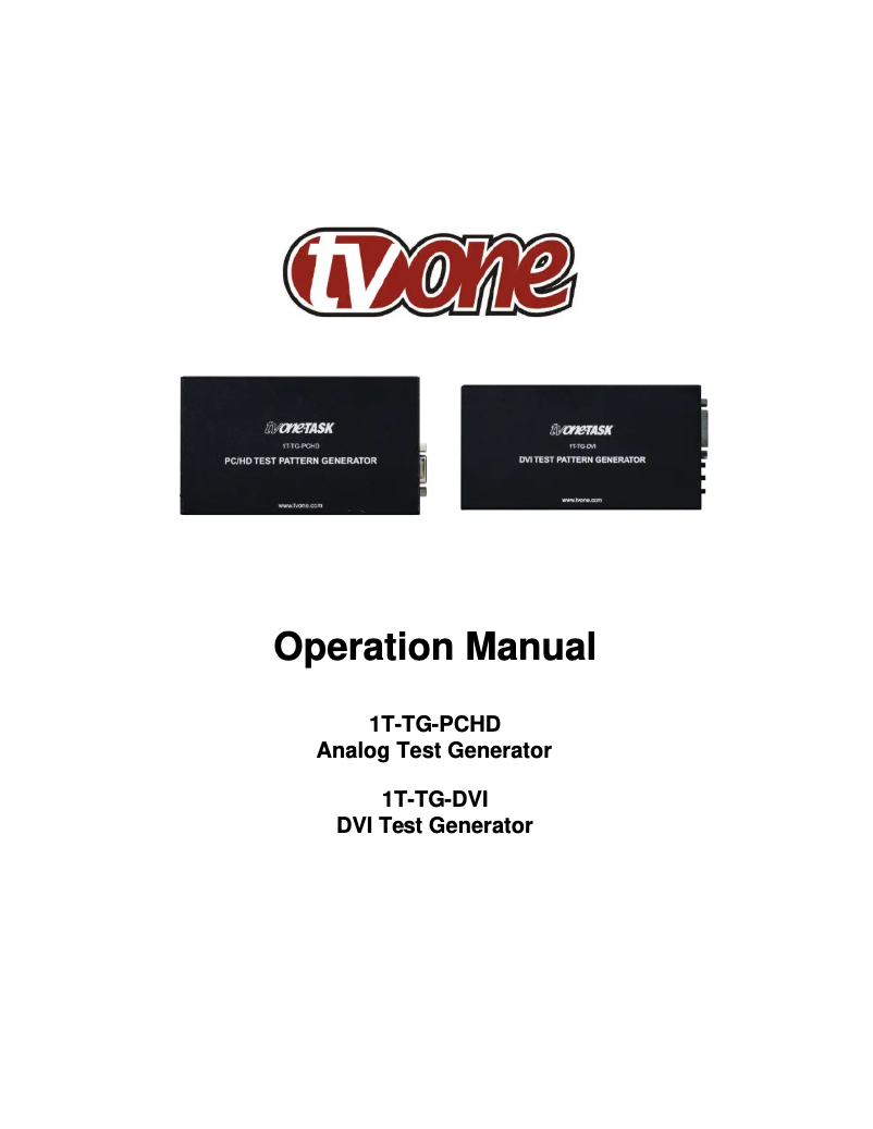 Page 1 de la notice Manuel utilisateur TV One 1T-TG-PCHD