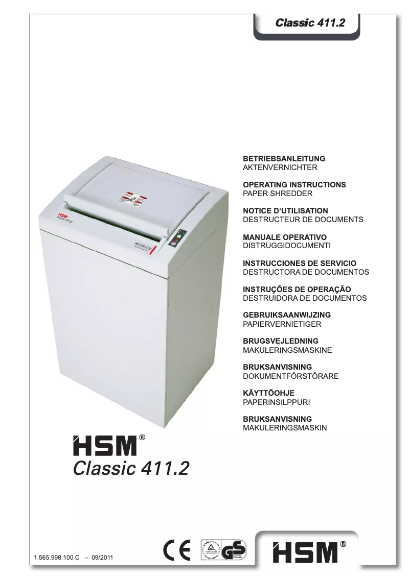 Page n°1 - Manuel utilisateur HSM Classic 411.2