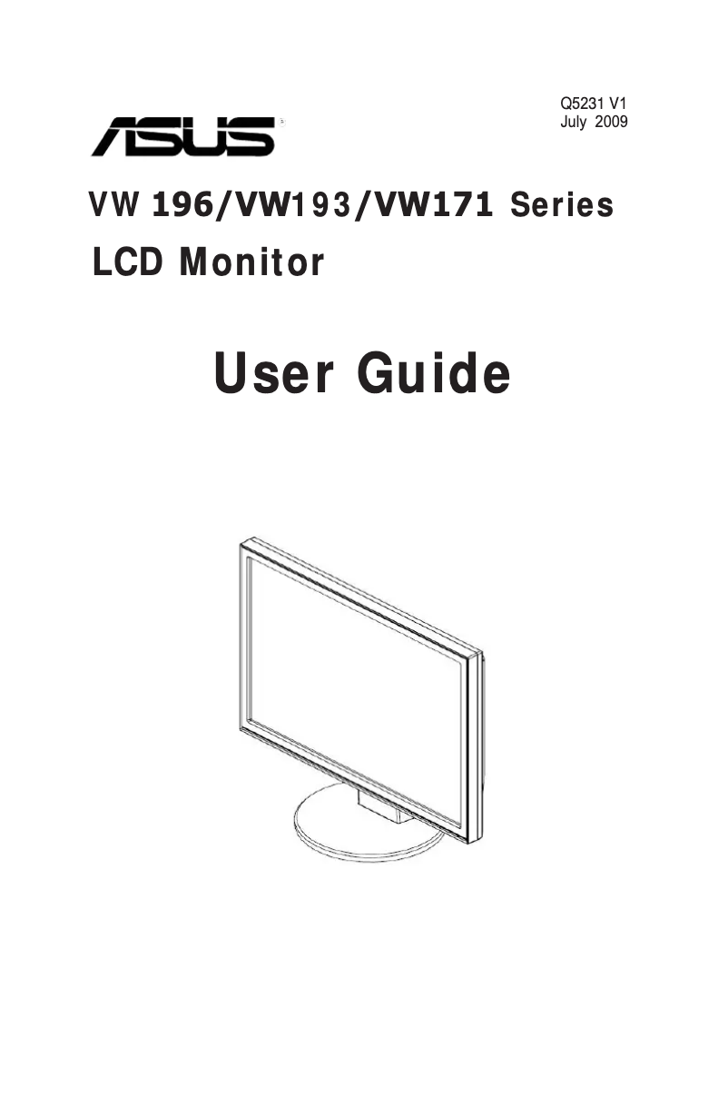 Page 1 de la notice Manuel utilisateur Asus VW196