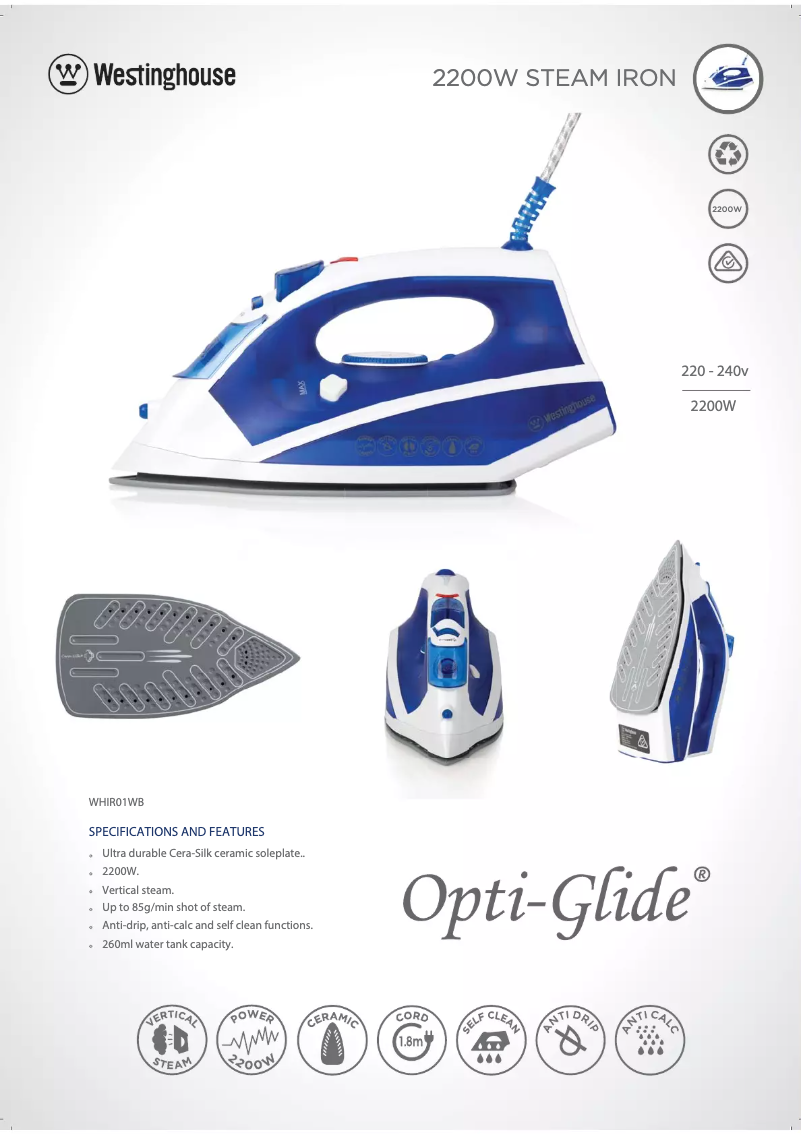 Image de la première page du manuel de l'appareil WHIR01WB