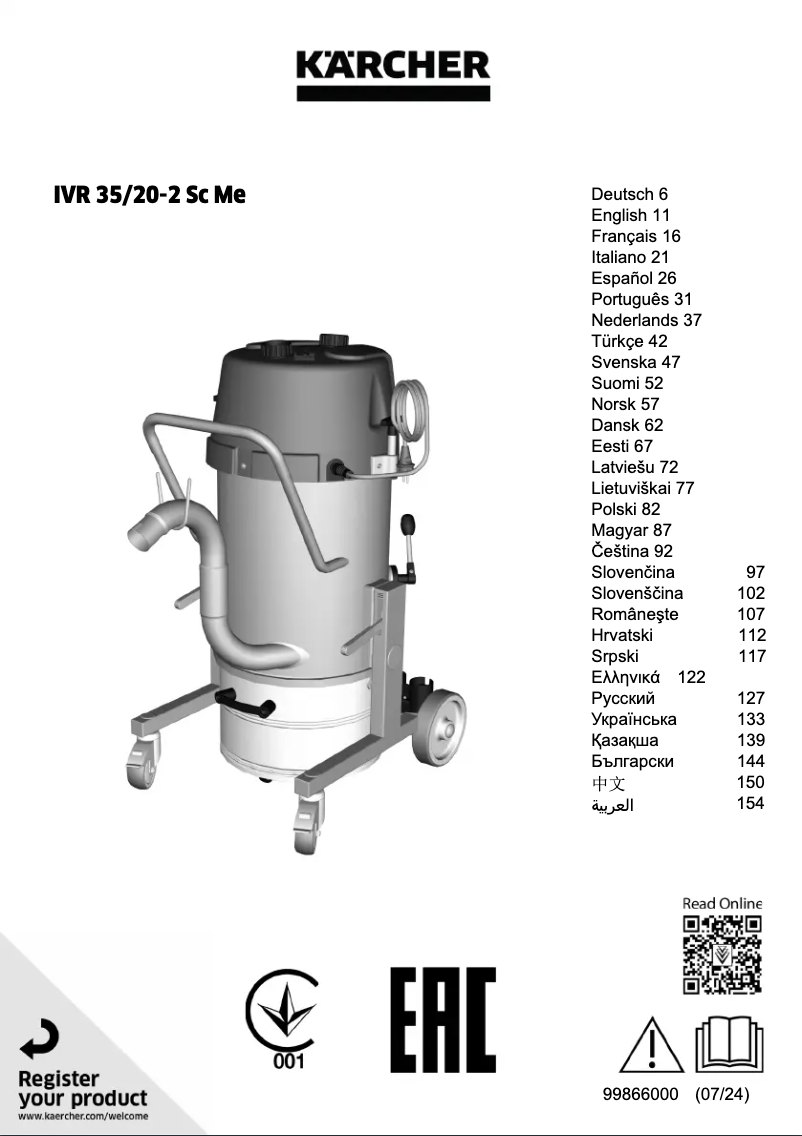 Page n°1 - Manuel utilisateur Kärcher IVR 35/20-2 Sc Me