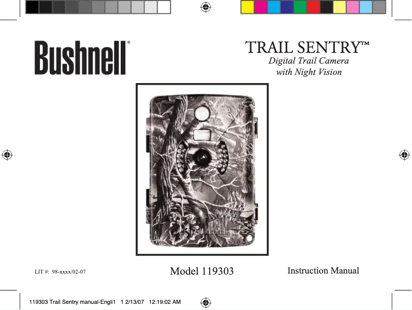 Page n°1 - Manuel utilisateur Bushnell Trail Sentry 119303