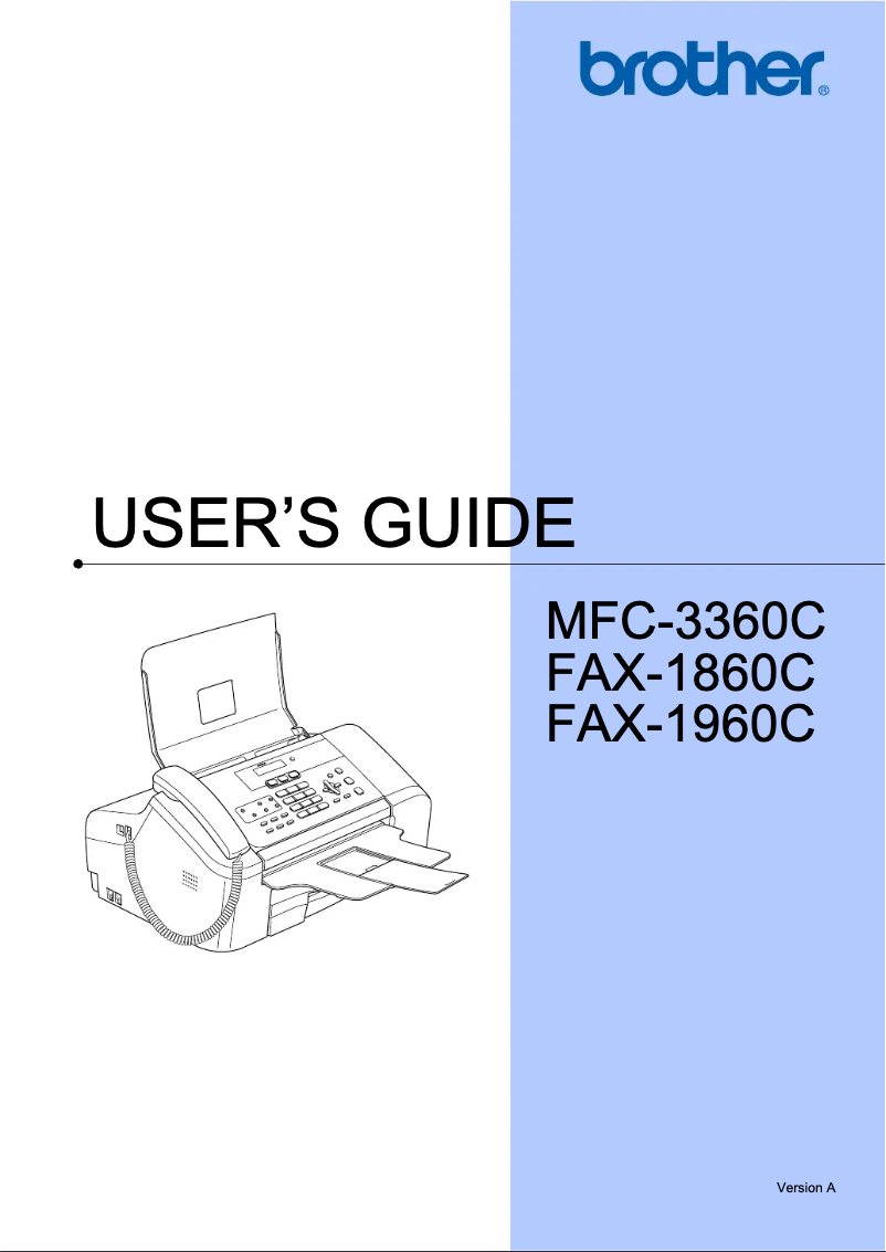 Page n°1 - Manuel utilisateur Brother FAX-1860C