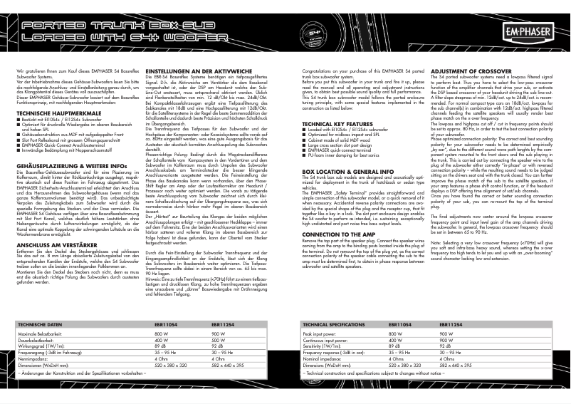 Página 1 del manual Manual de usuario Emphaser EBR110S4