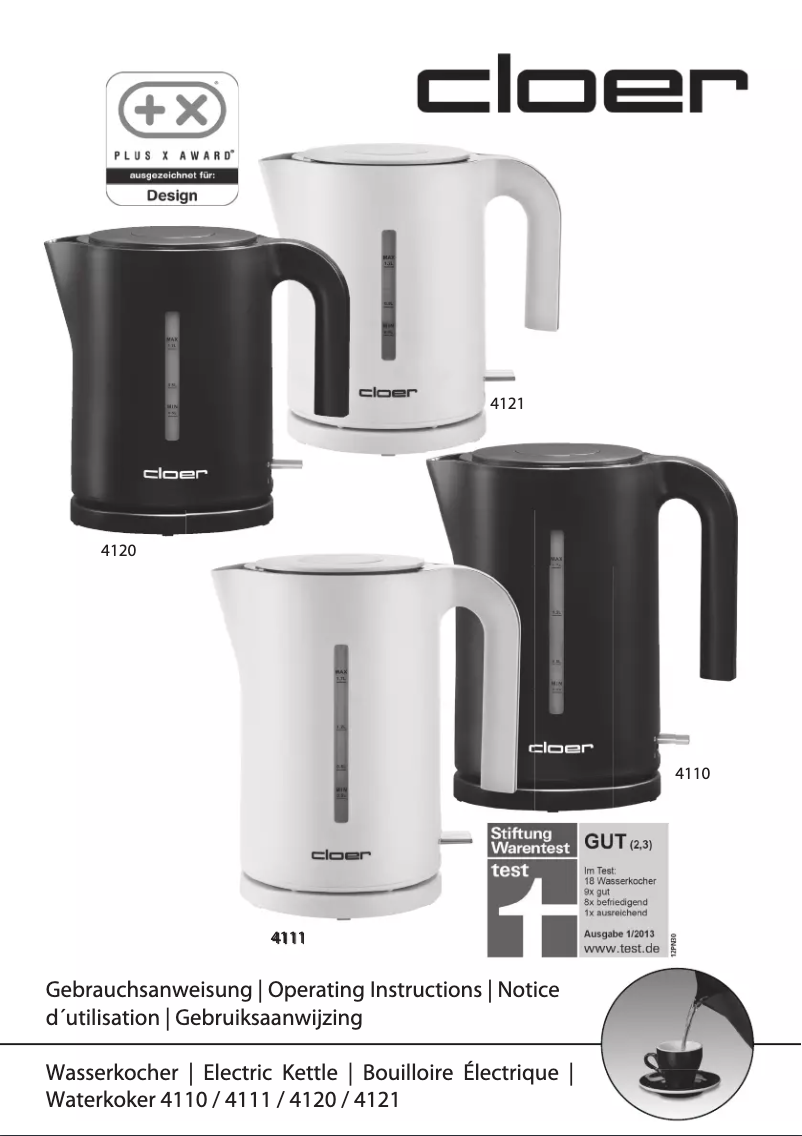 Page 1 de la notice Manuel utilisateur Cloer 4121