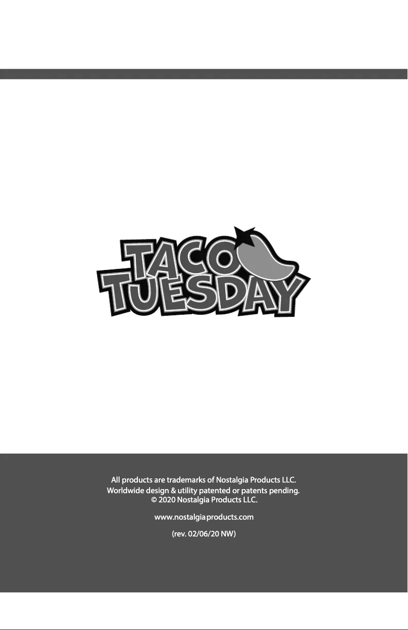 Page 1 de la notice Manuel utilisateur Taco Tuesday TTFB4LG