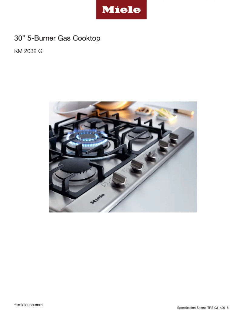 Page 1 de la notice Fiche technique Miele KM 2032 G