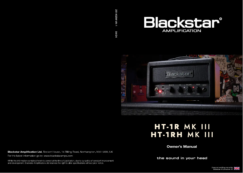 Page n°1 - Manuel utilisateur Blackstar HT-1R MK III