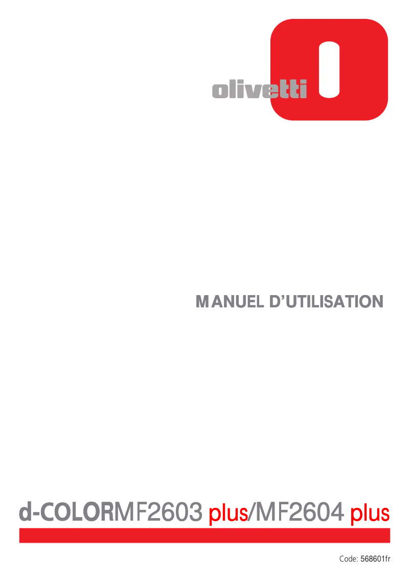 Page n°1 - Manuel utilisateur Olivetti d-Color MF2603 plus