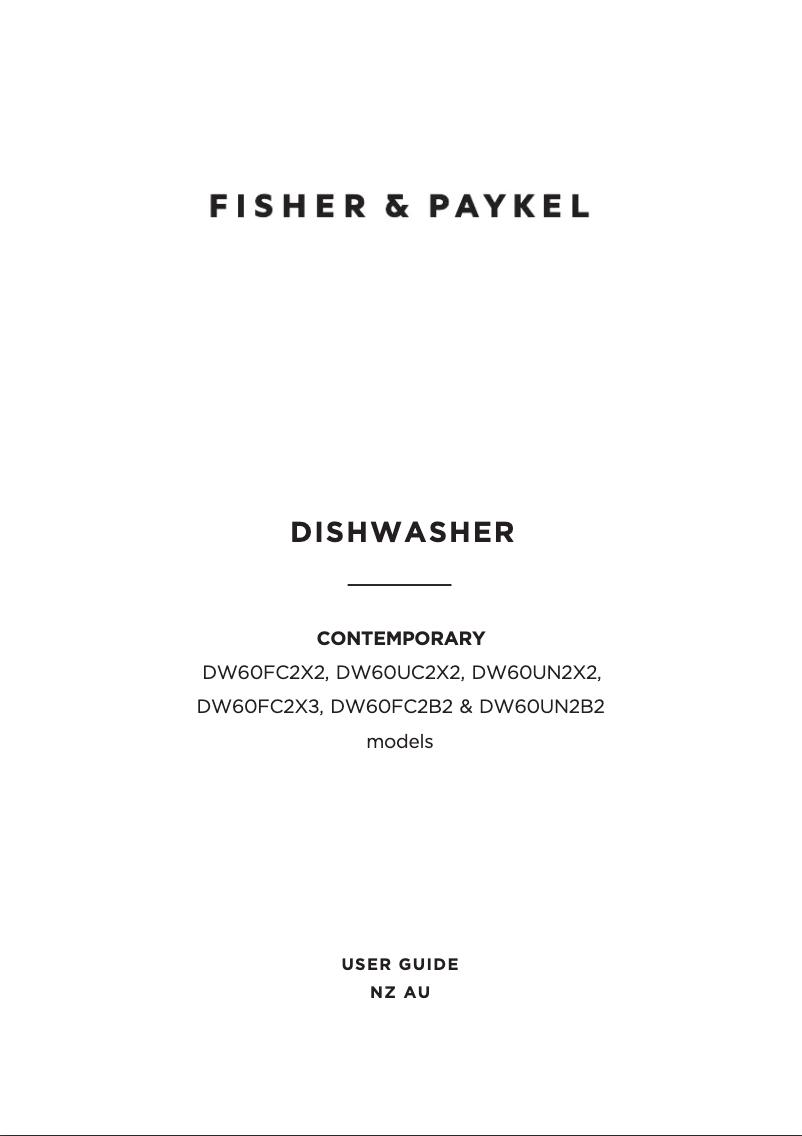 Page n°1 - Manuel utilisateur Fisher & Paykel DW60FC2B2
