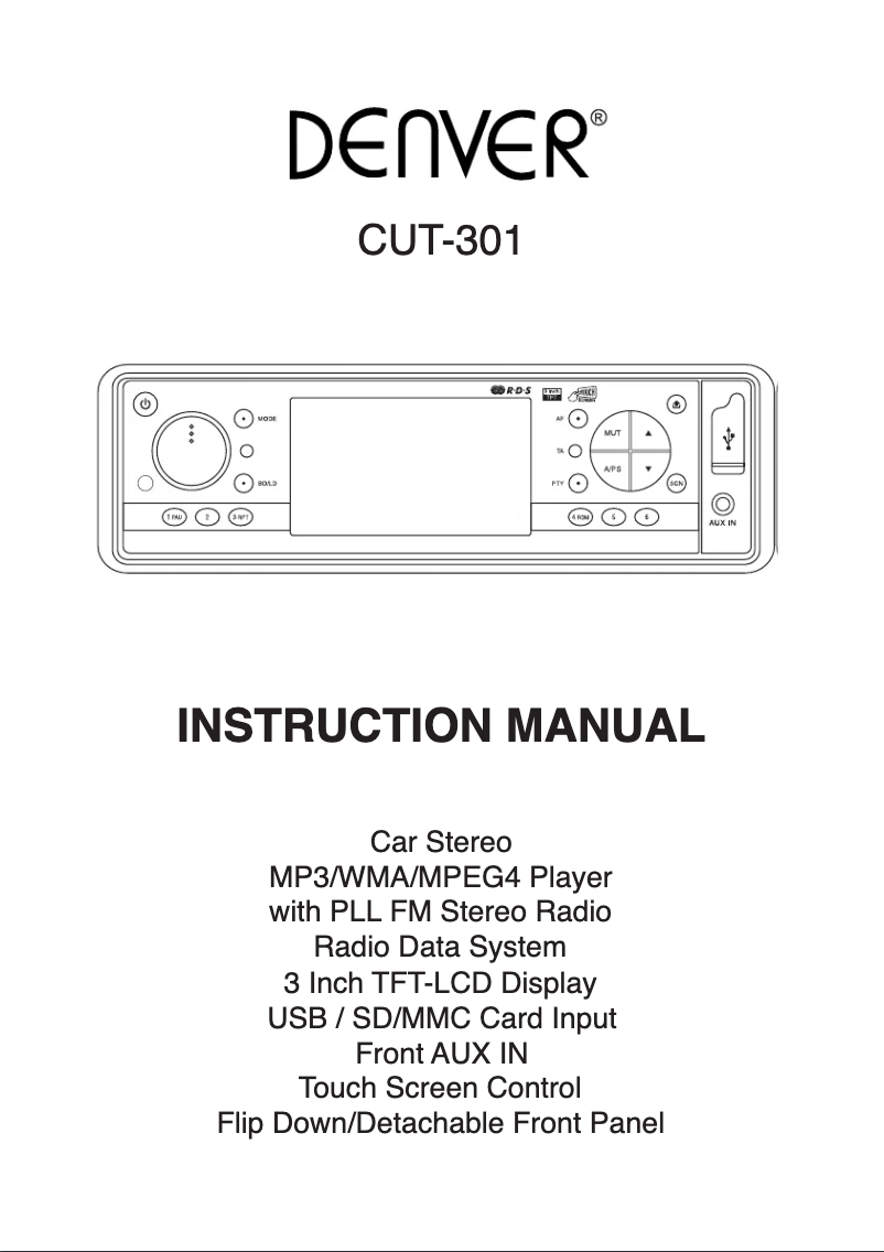 Página 1 del manual Manual de usuario Denver CUT-301