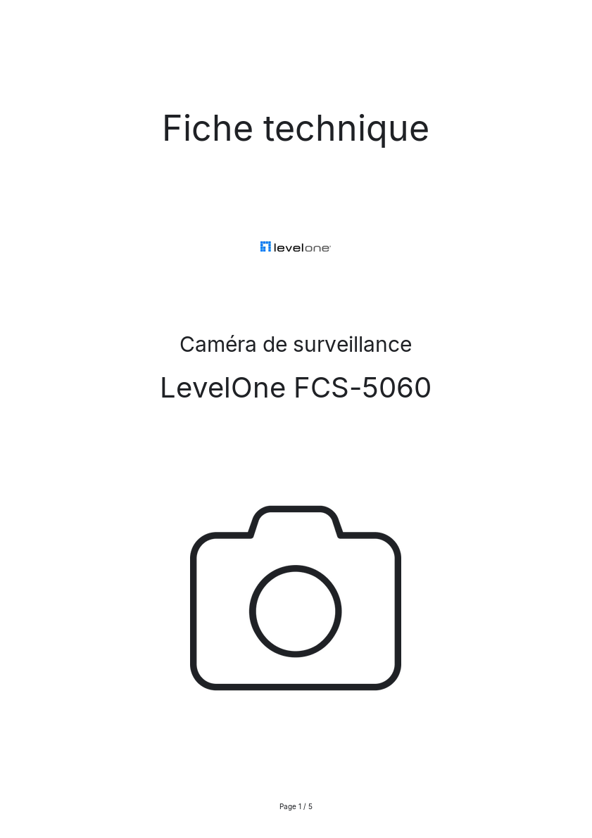 Page n°1 - Fiche technique LevelOne FCS-5060