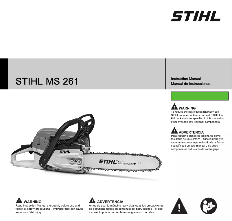 Page n°1 - Manuel utilisateur Stihl MS 261