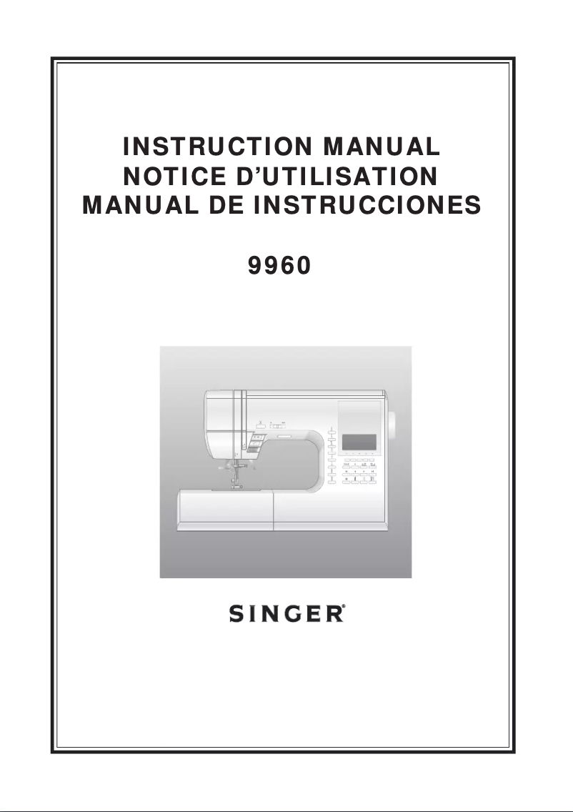 Page 1 de la notice Manuel utilisateur Singer Quantum Stylist 9960