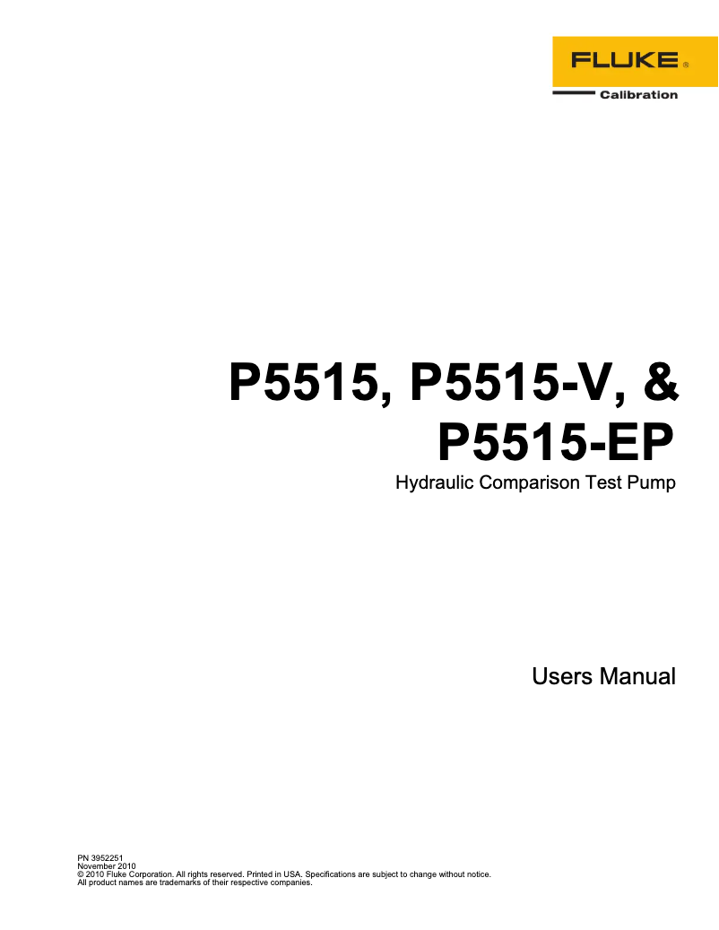 Page n°1 - Manuel utilisateur Fluke P5515