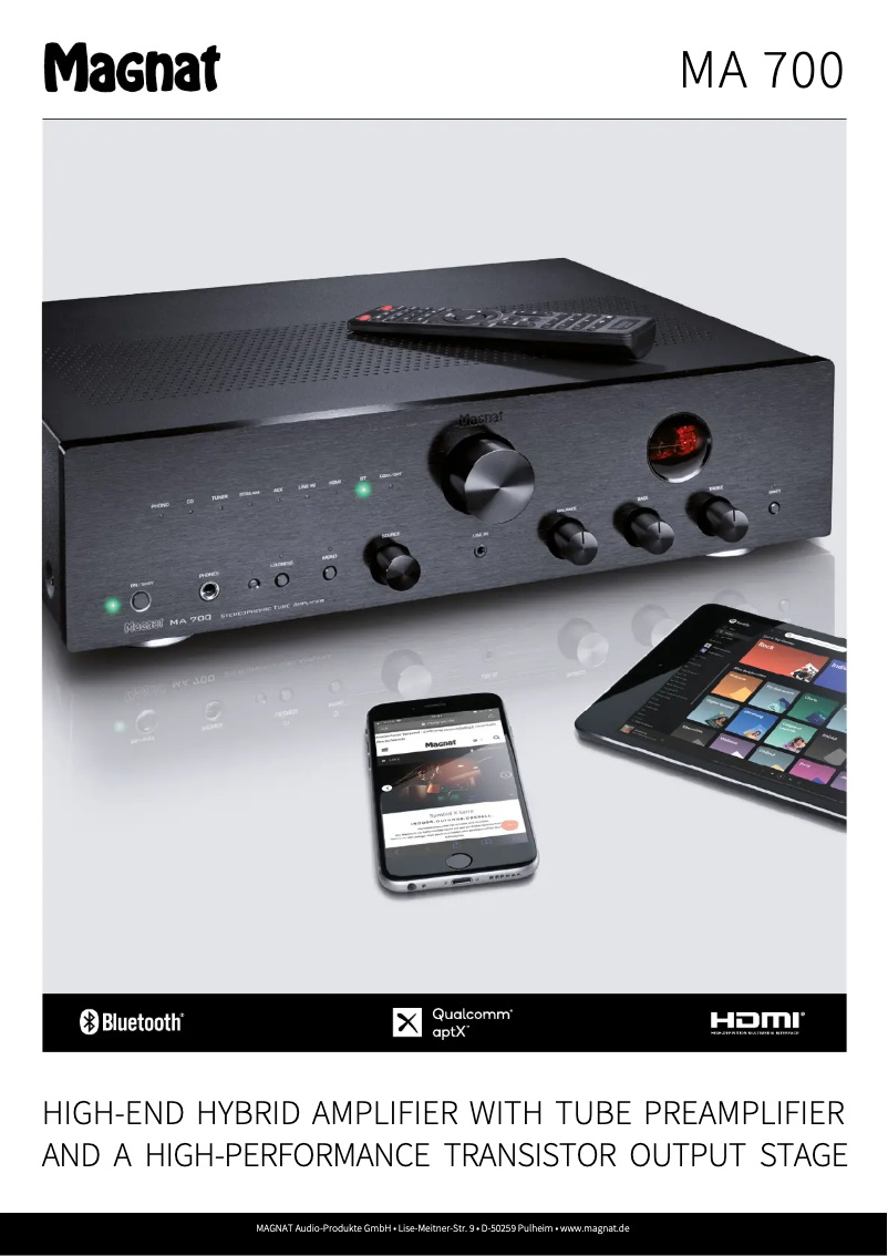 Page 1 de la notice Fiche technique Magnat MA 700
