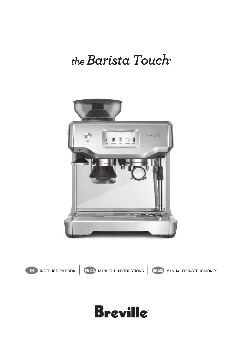Image de la première page du manuel de l'appareil the Barista Touch BES880