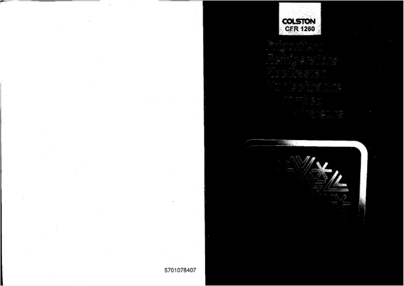 Page n°1 - Manuel utilisateur Colston CFR 1260