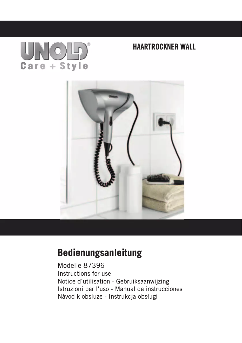 Page 1 de la notice Manuel utilisateur Unold Wall 87396
