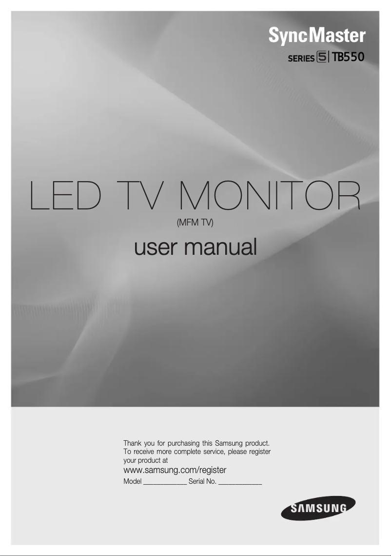 Page 1 de la notice Manuel utilisateur Samsung SyncMaster T27B550EW