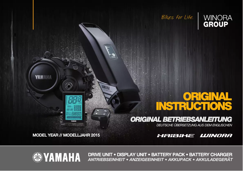 Página 1 del manual Manual de usuario Winora Pedelec Yamaha