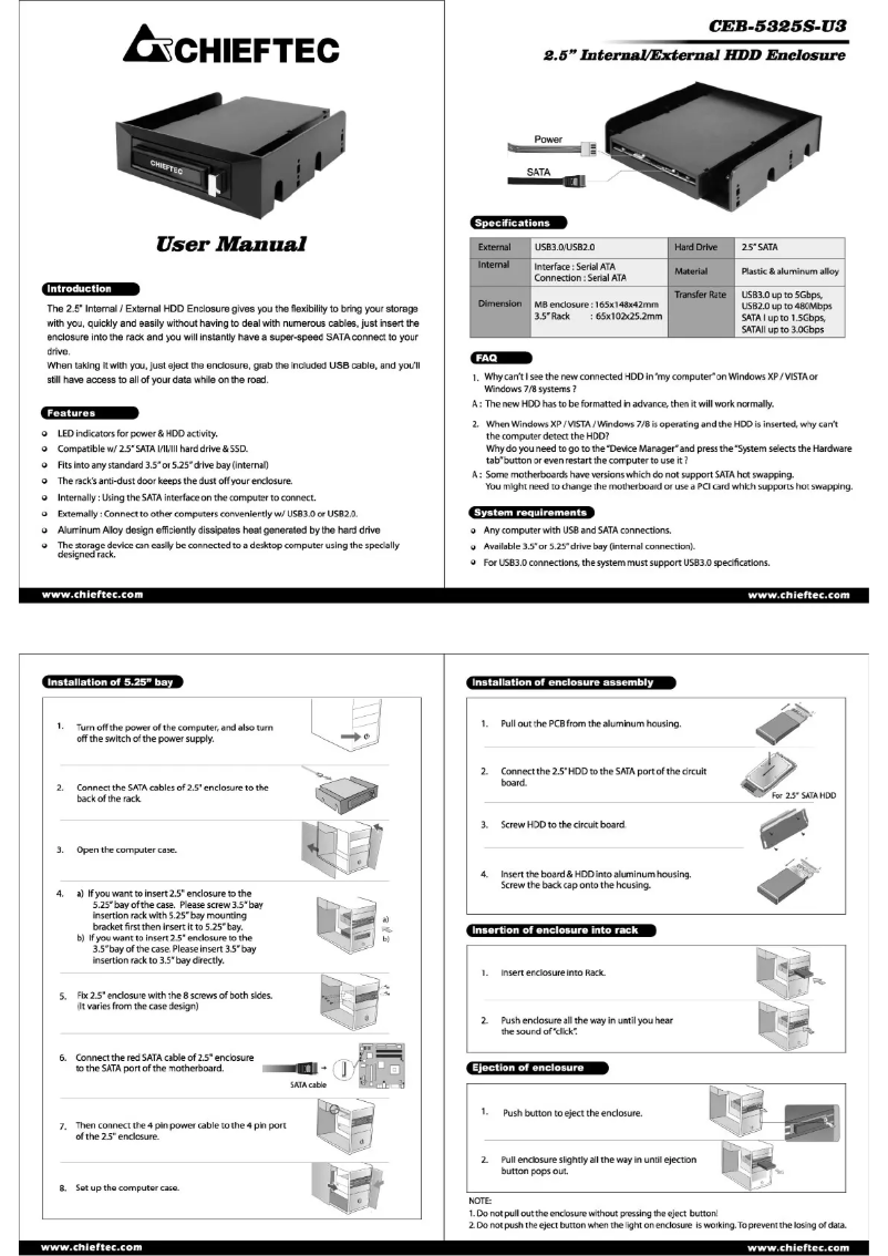 Página 1 del manual Manual de usuario Chieftec CEB-5325S-U3