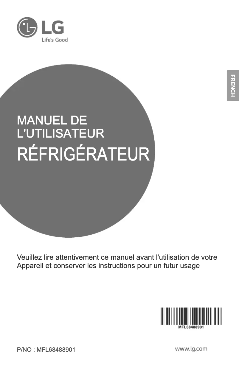 Page n°1 - Manuel utilisateur LG GR-B650GBHL