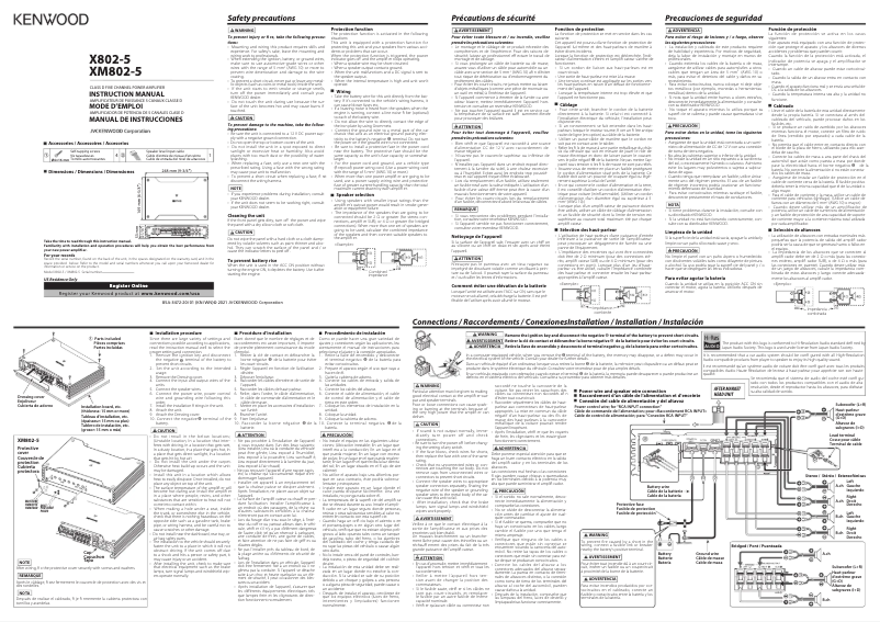 Page n°1 - Manuel utilisateur Kenwood Excelon X802-5