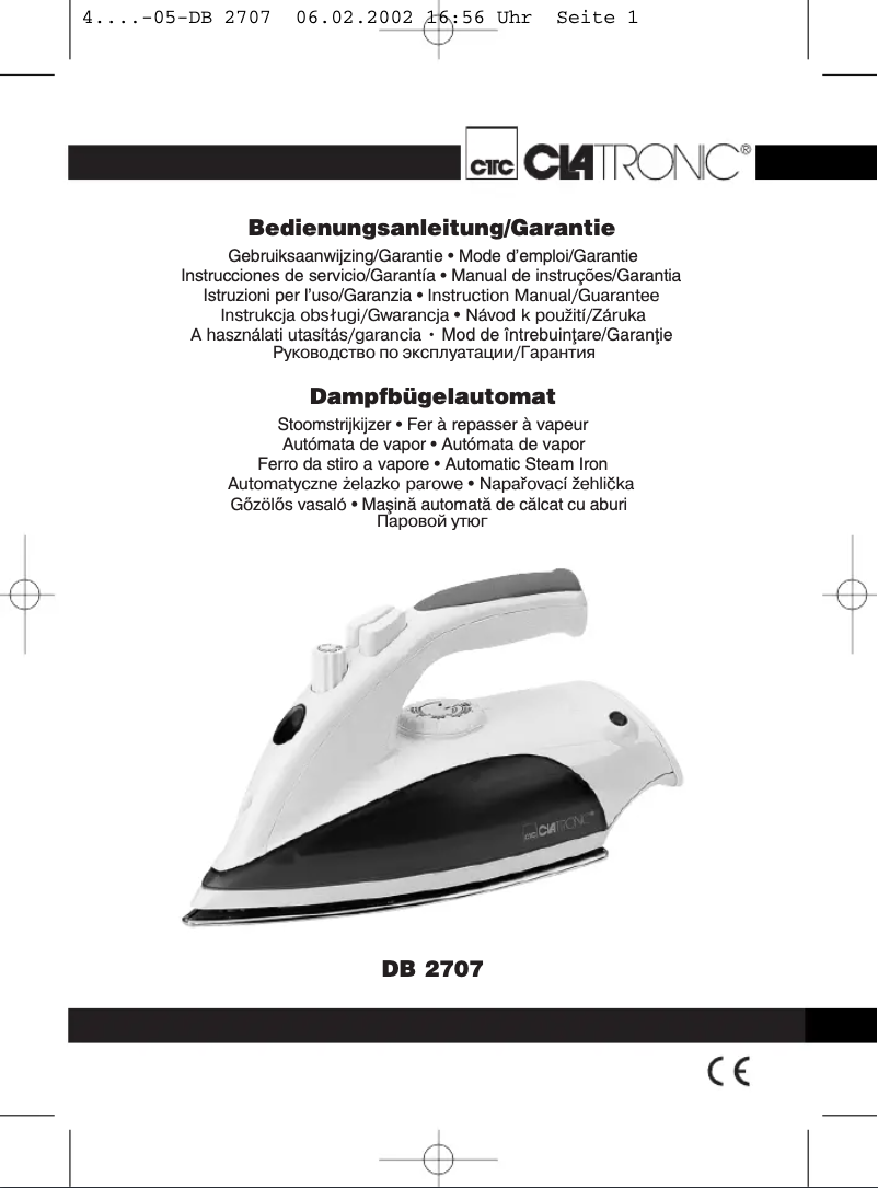 Page 1 de la notice Manuel utilisateur Clatronic DB 2707