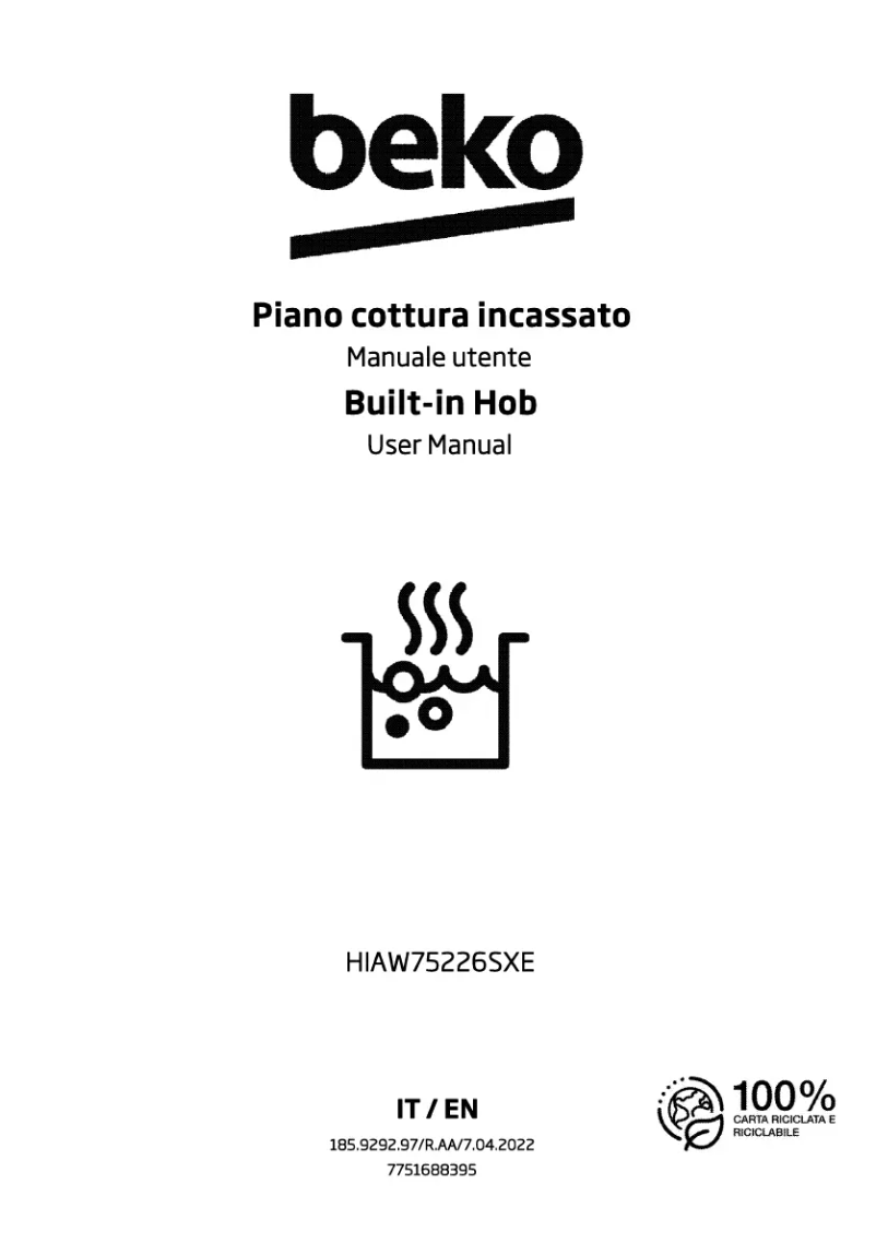 Page 1 de la notice Manuel utilisateur Beko HIAW75226SXE