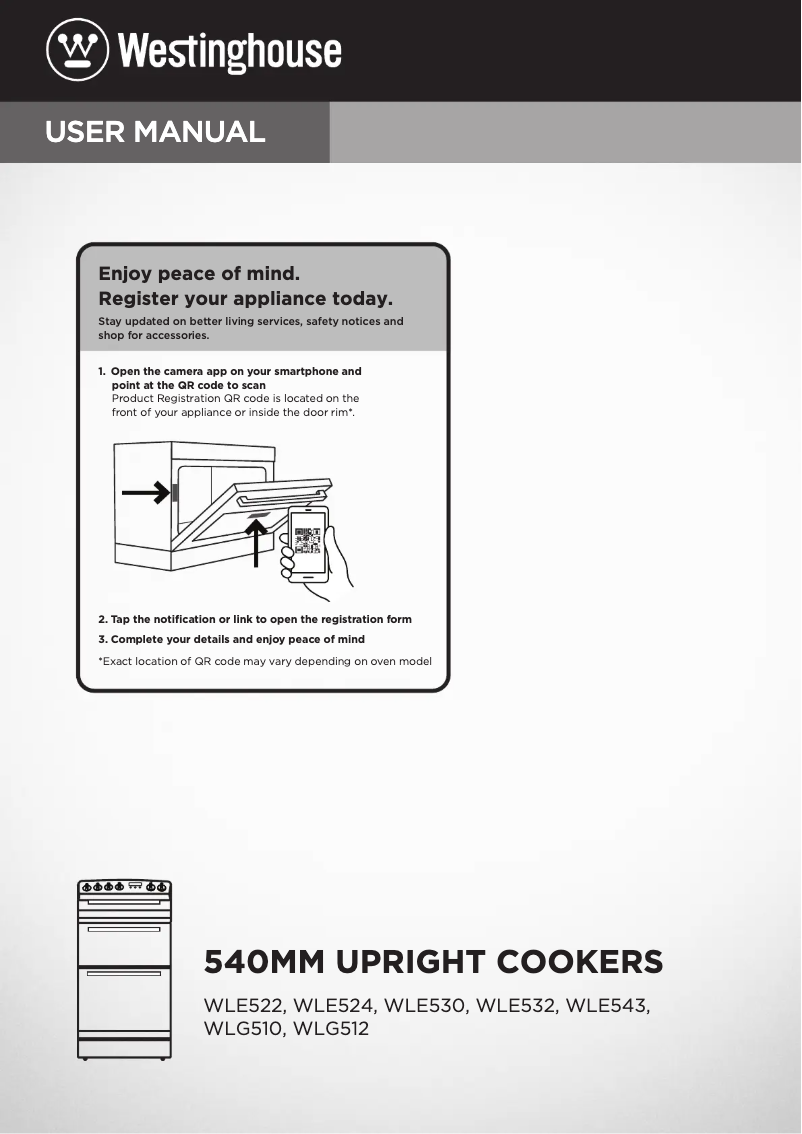 Image de la première page du manuel de l'appareil WLE530WCA