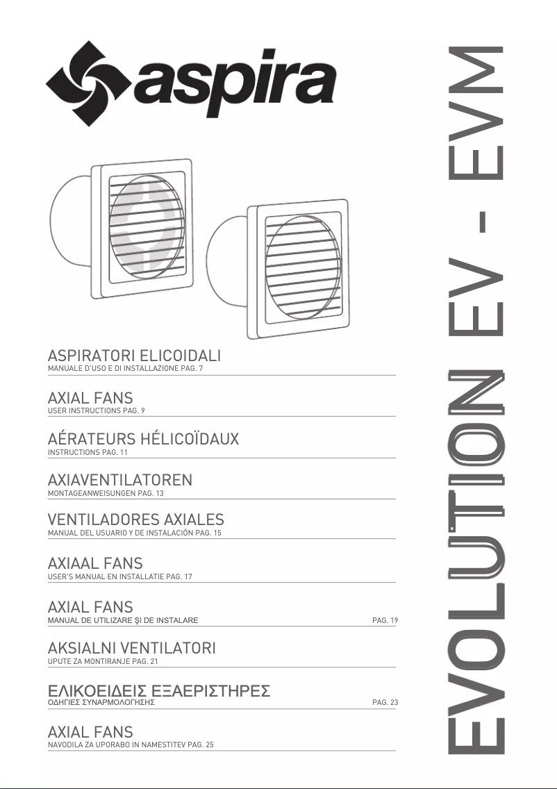 Page 1 de la notice Manuel utilisateur Fantini Cosmi EVOLUTION EVM