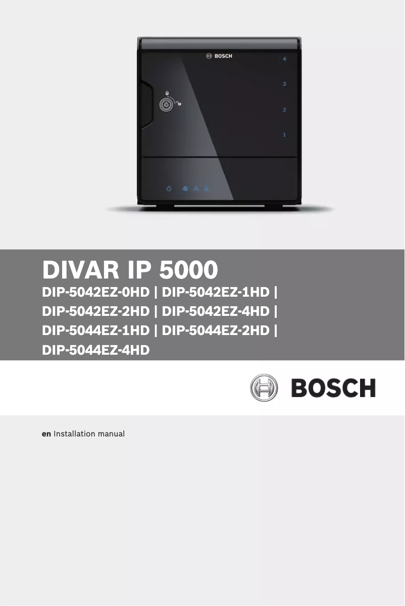 Page n°1 - Manuel utilisateur Bosch DIVAR IP 5000